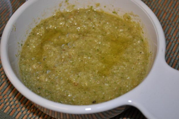 garlic scape pesto dinner 003